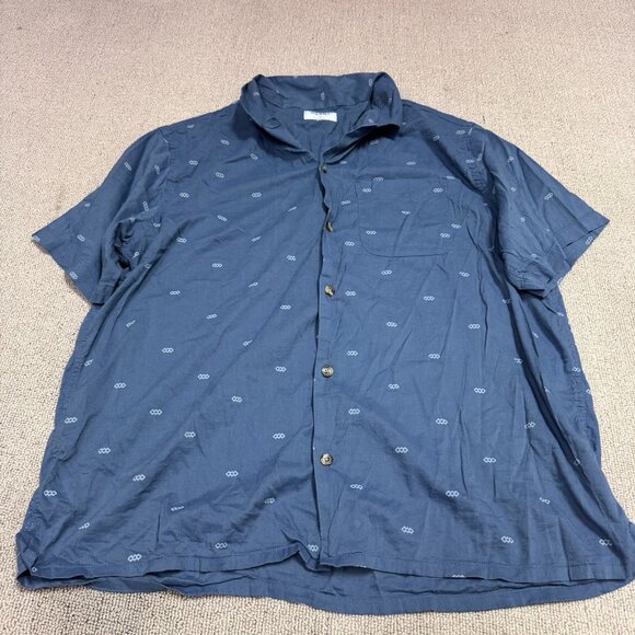 Old Navy Button Down Shirt Blue Short Sleeve Men’s Size XXL - Picture 1 of 11